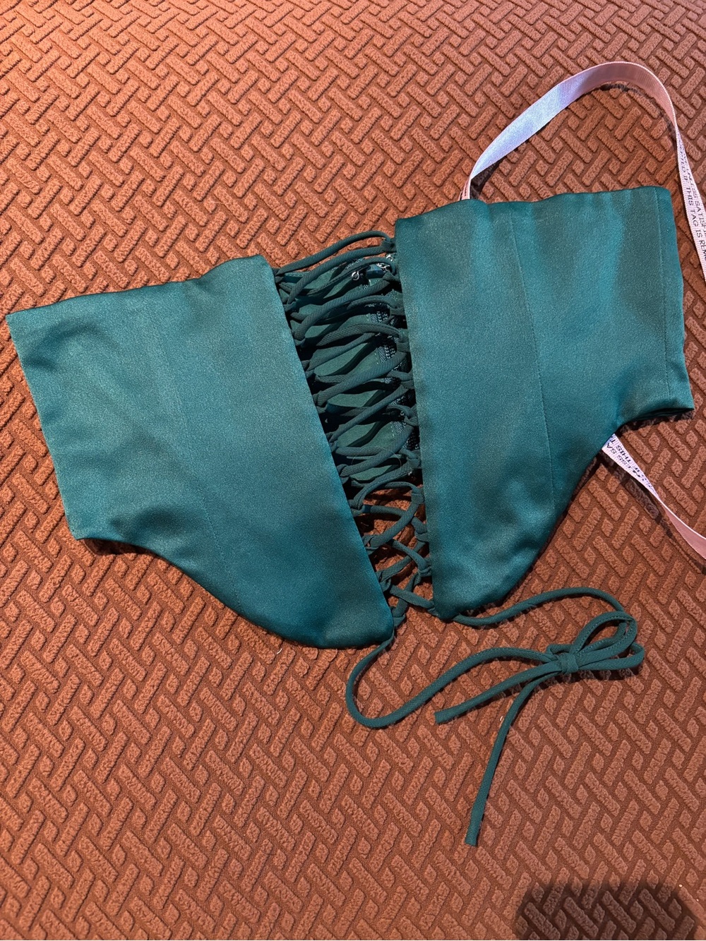 House of CB Teal Lace-Up Hair Accessory